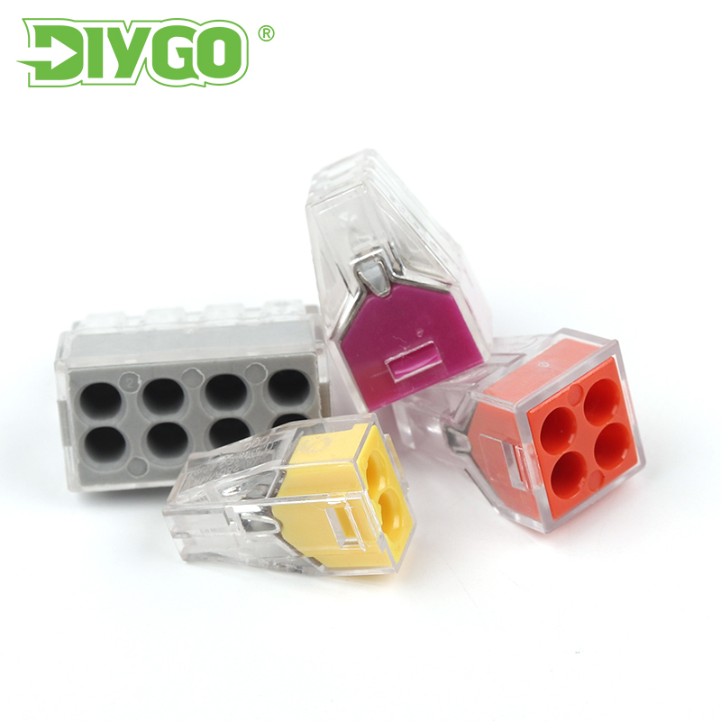 Push Fit Connector - DIY go 102/104/106/108ユニバーサルコンパクトワイヤーコネクタプッシュインコンダクター端子台2/4/6/8ピンミニクイックジャンクションボックス