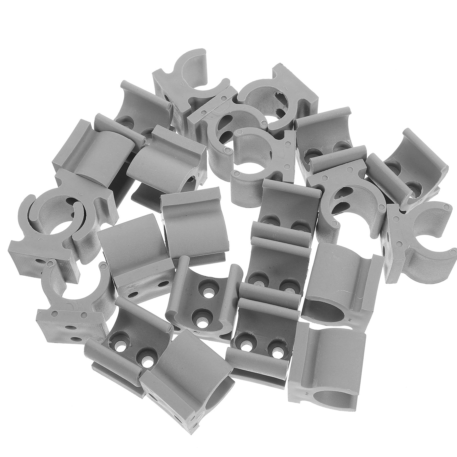 Plastic Pipe Clip - 24個入り 車椅子用便器椅子 U字型プラスチックチューブクランプ グレー パイプホルダーブラケット クリップ